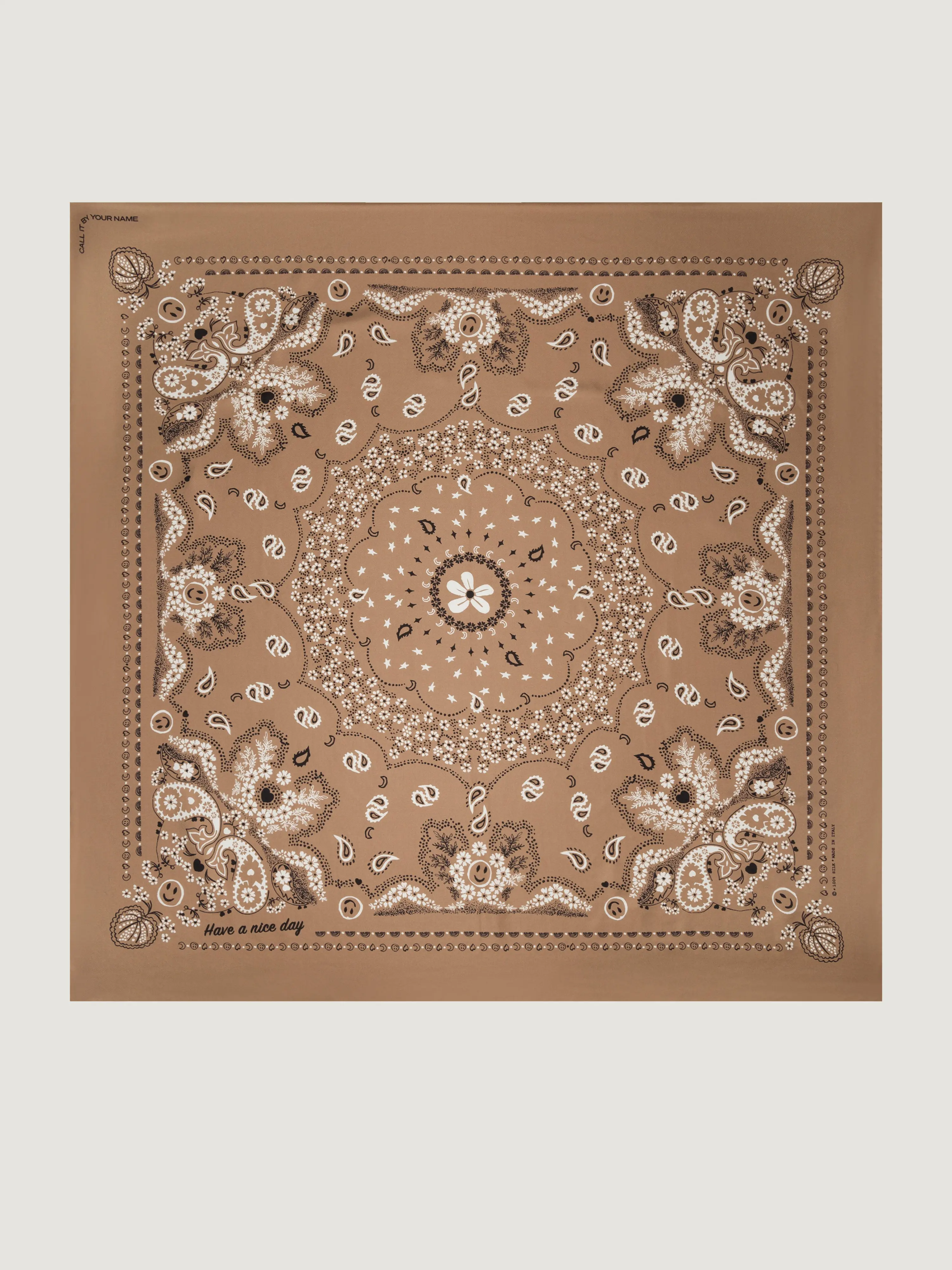 Bandana Classique en Soie - CHATAIGNE - Grand Modèle
