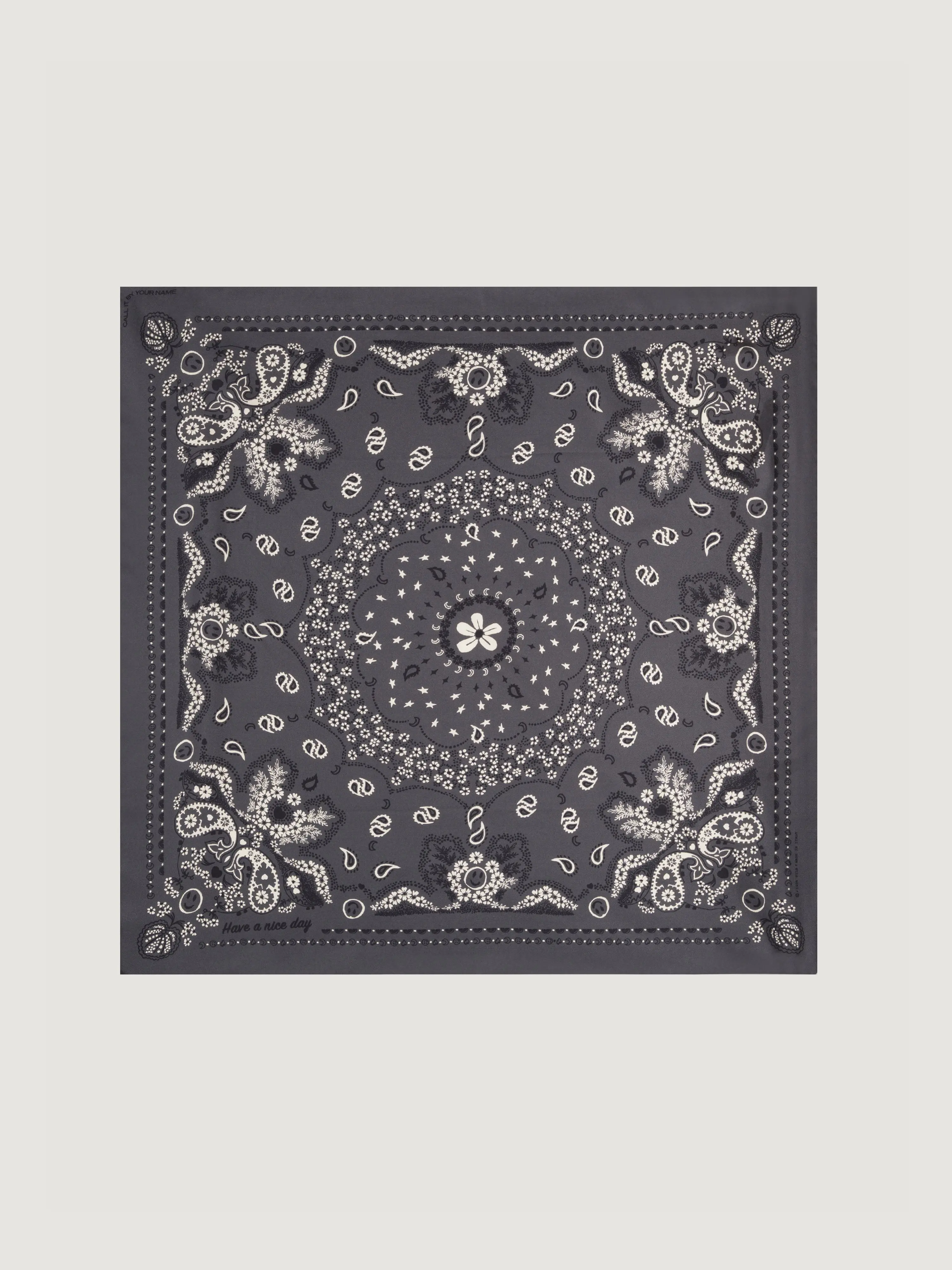 Bandana Classique en Soie - GRIS ANTHRACITE - Petit Modèle