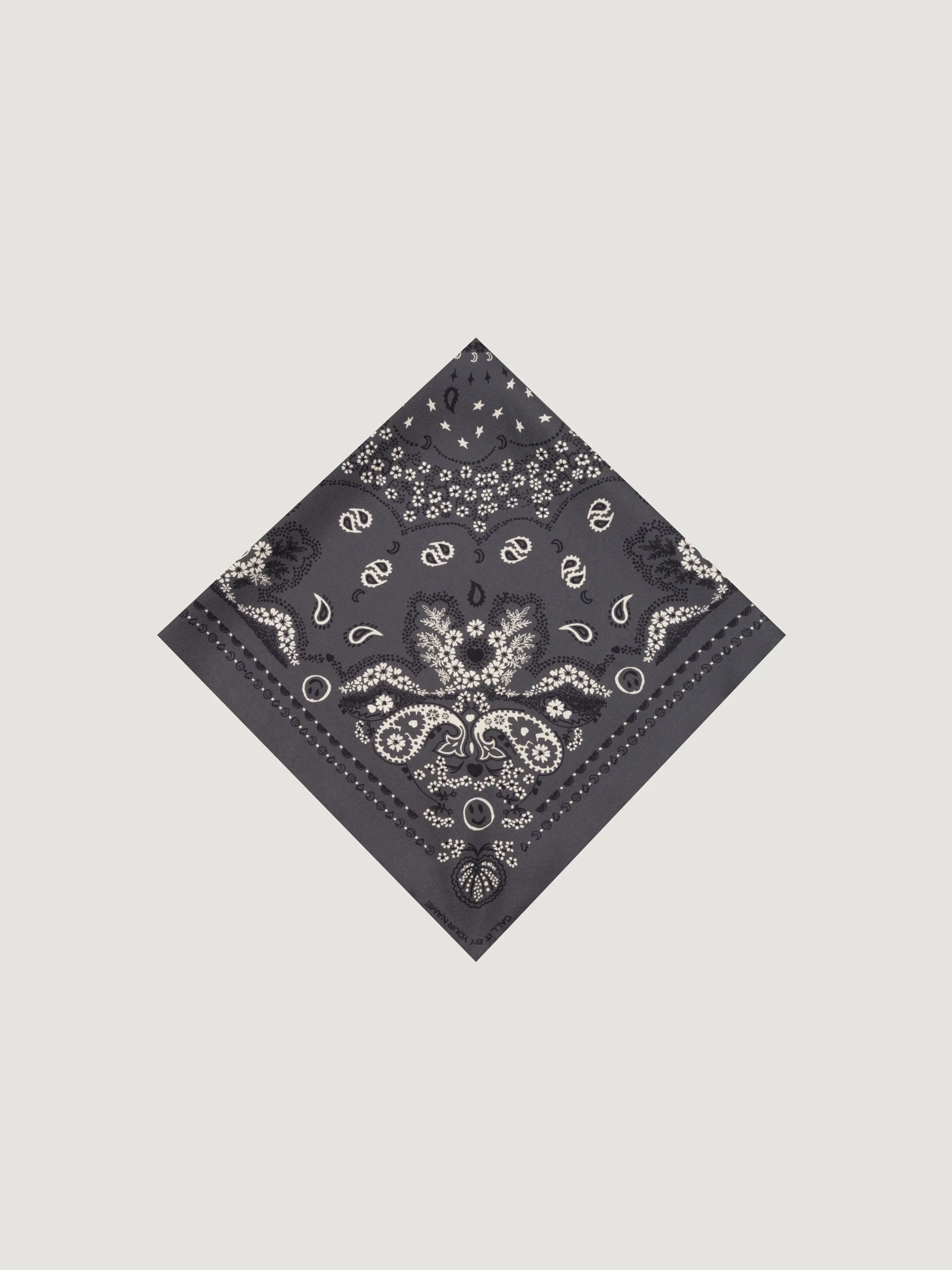 Bandana Classique en Soie - GRIS ANTHRACITE - Petit Modèle - Image 2