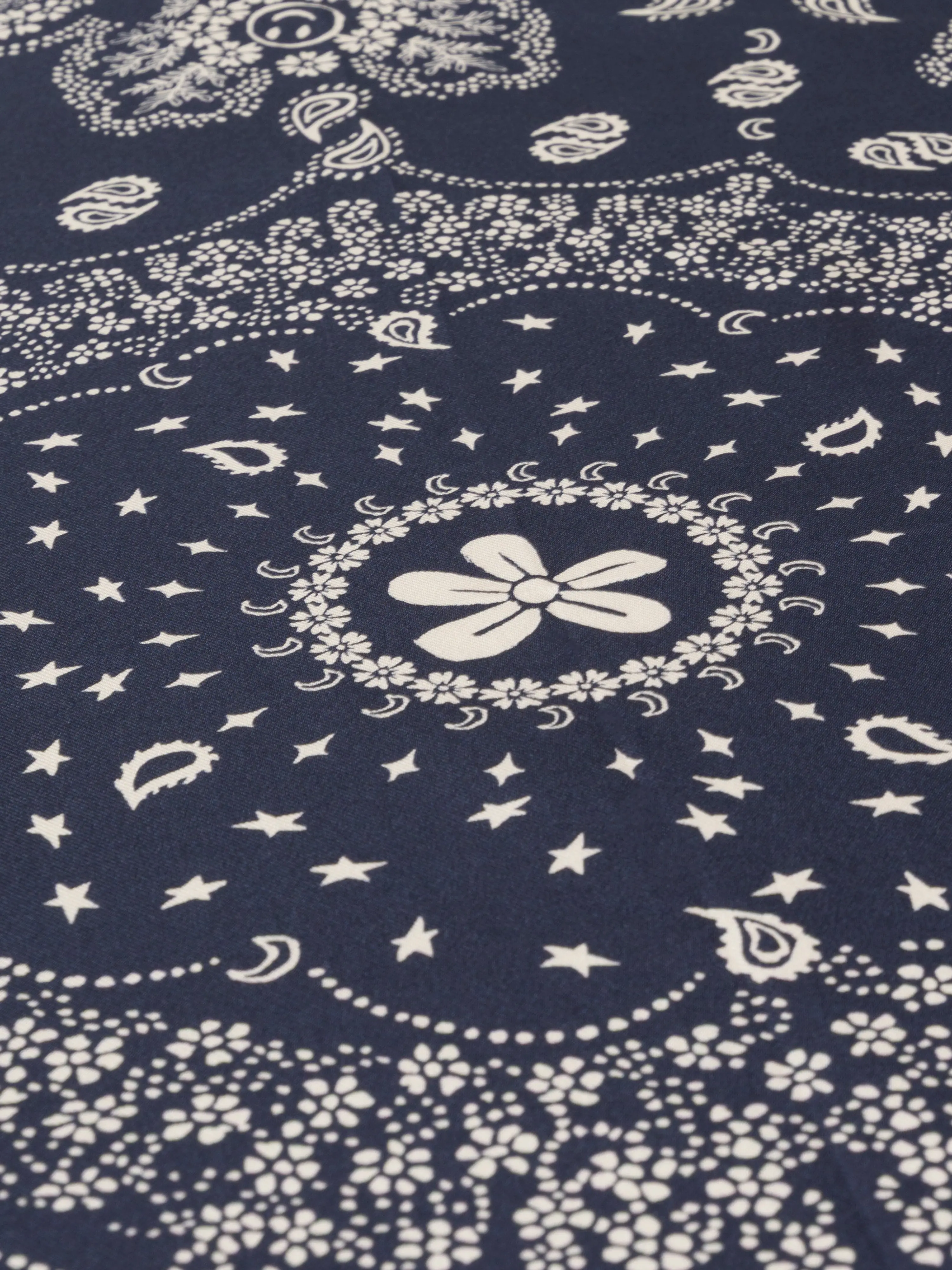 Bandana Classique en Soie - NAVY - Petit Modèle - Image 4