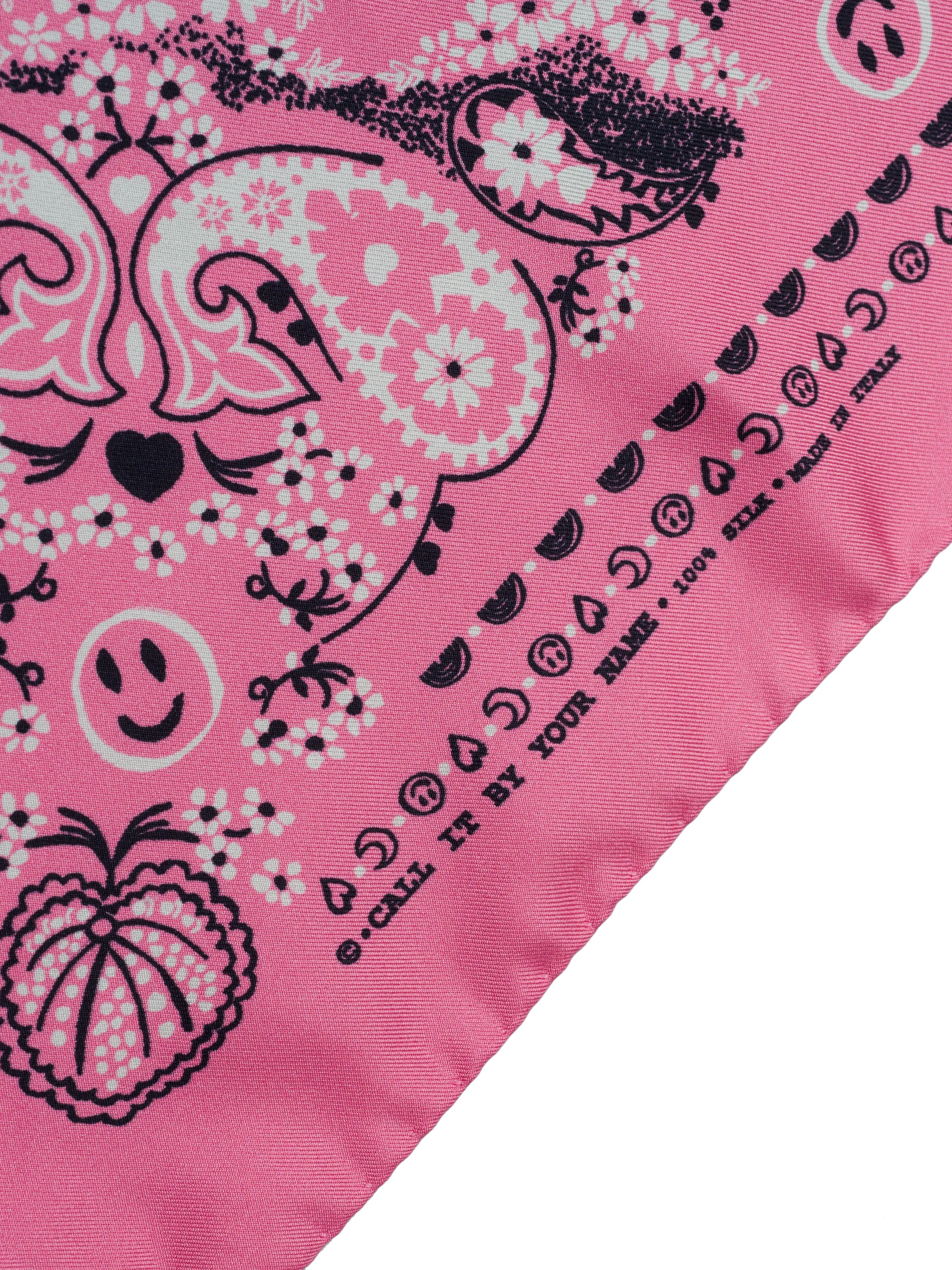 Bandana Classique en Soie - ROSE - Petit Modèle - Image 5