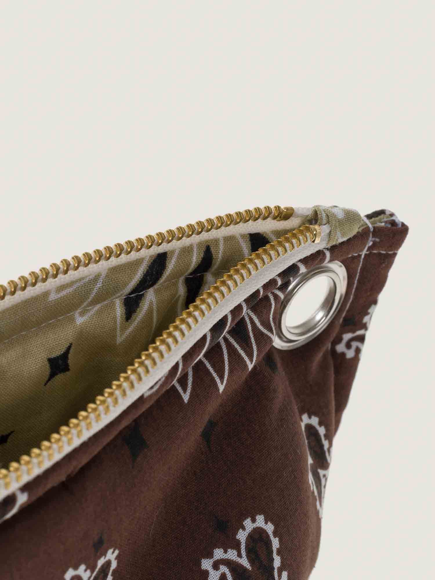 Mini Pochette Œillets - Marron / Beige - Image 3