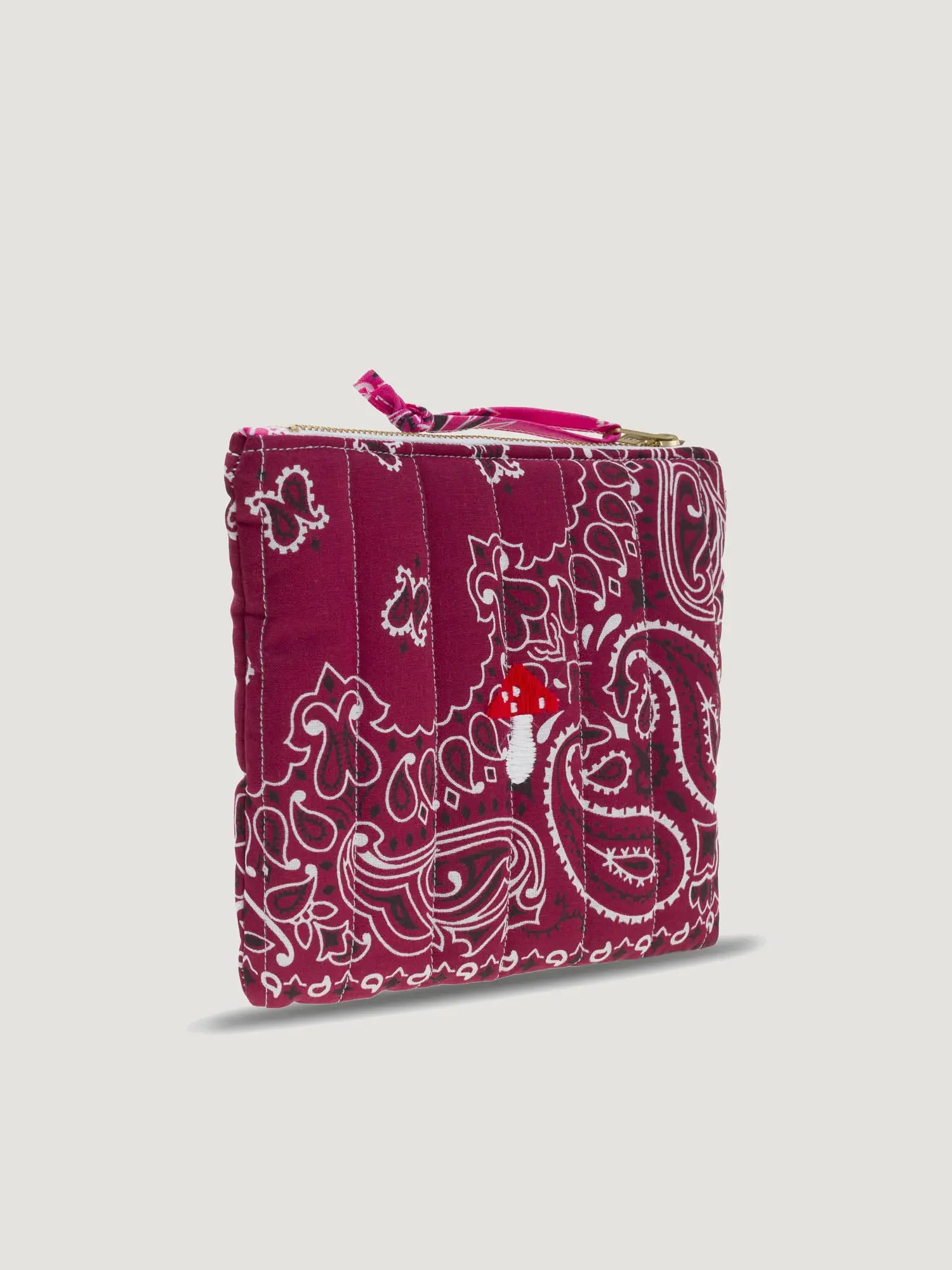 Mini Pochette Zippée Matelassée - CHAMPIGNON - Bordeaux / Fuchsia - Image 3