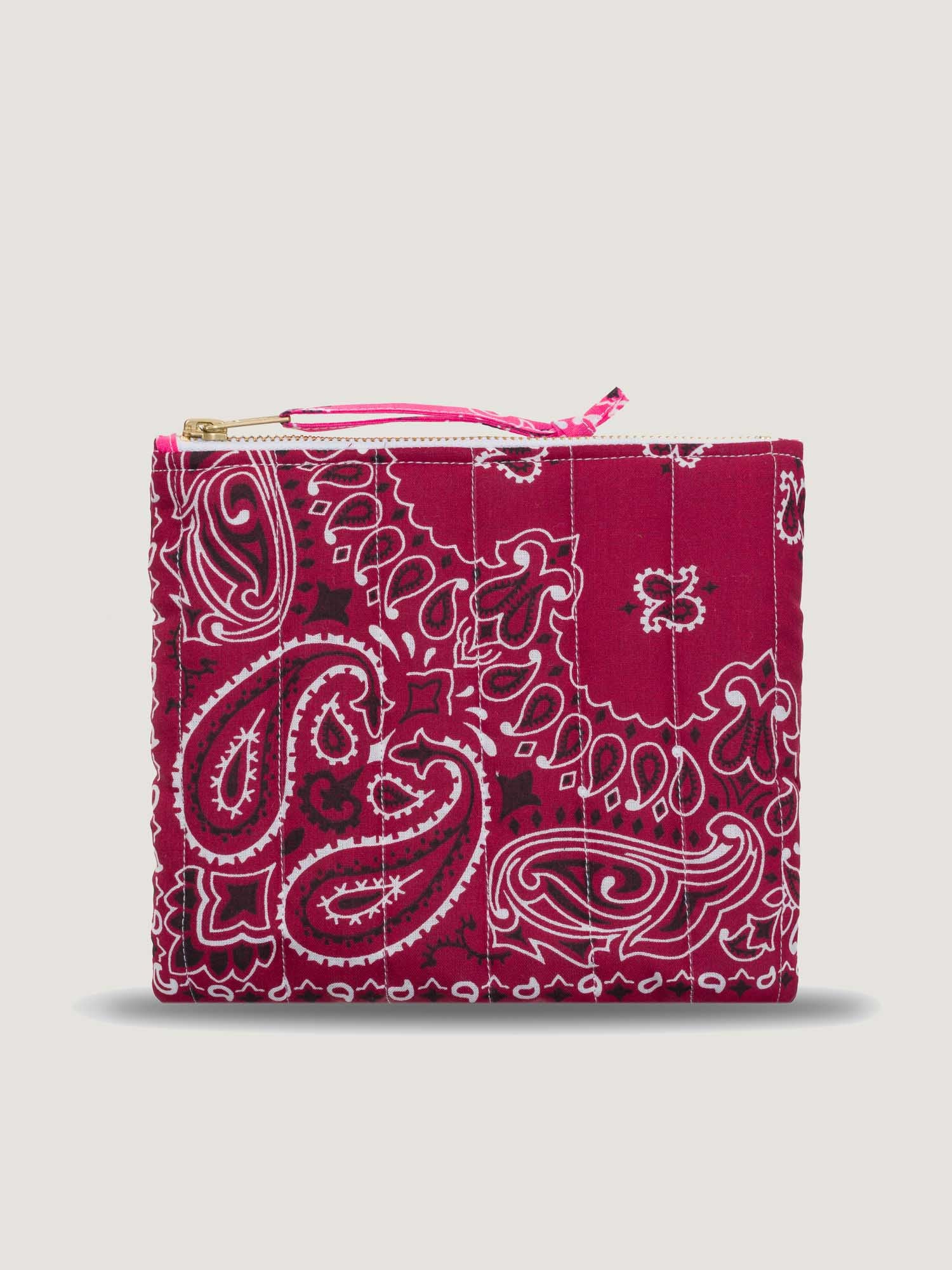 Mini Pochette Zippée Matelassée - CHAMPIGNON - Bordeaux / Fuchsia - Image 4