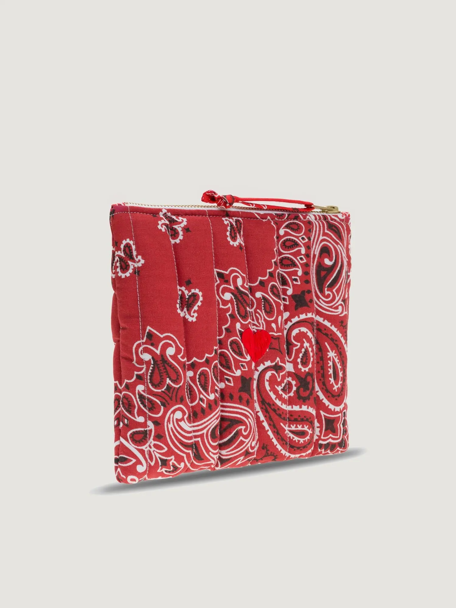 Mini Pochette Zippée Matelassée - COEUR - Vintage Red / Real Red - Image 3
