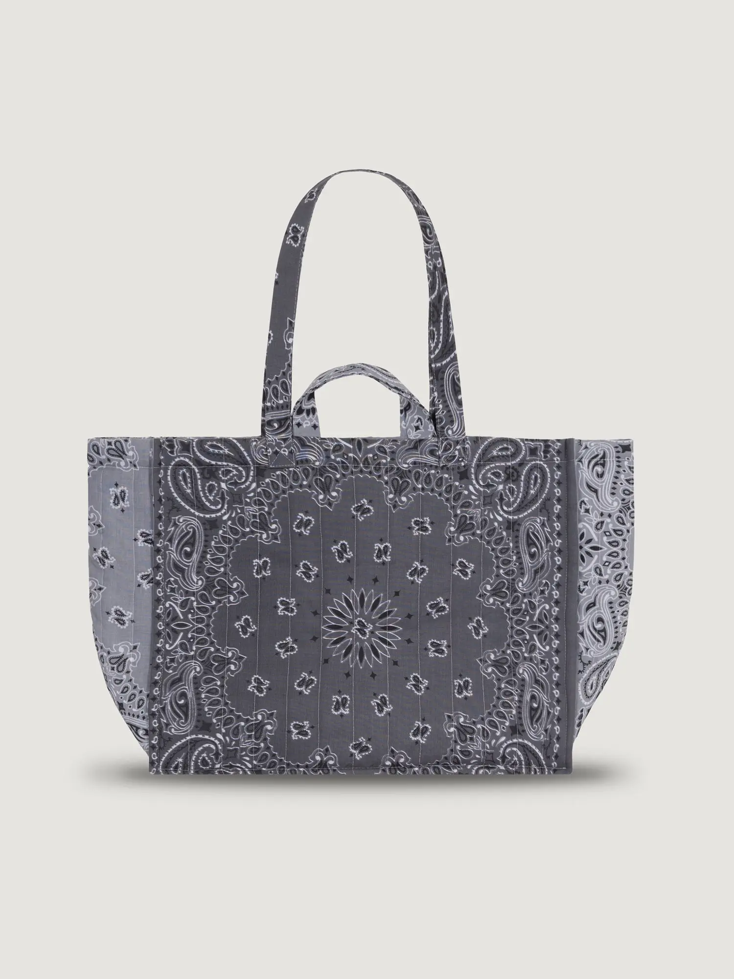 Moyen Cabas Matelassé - LOVE - Dark Grey / Pale grey - Image 3