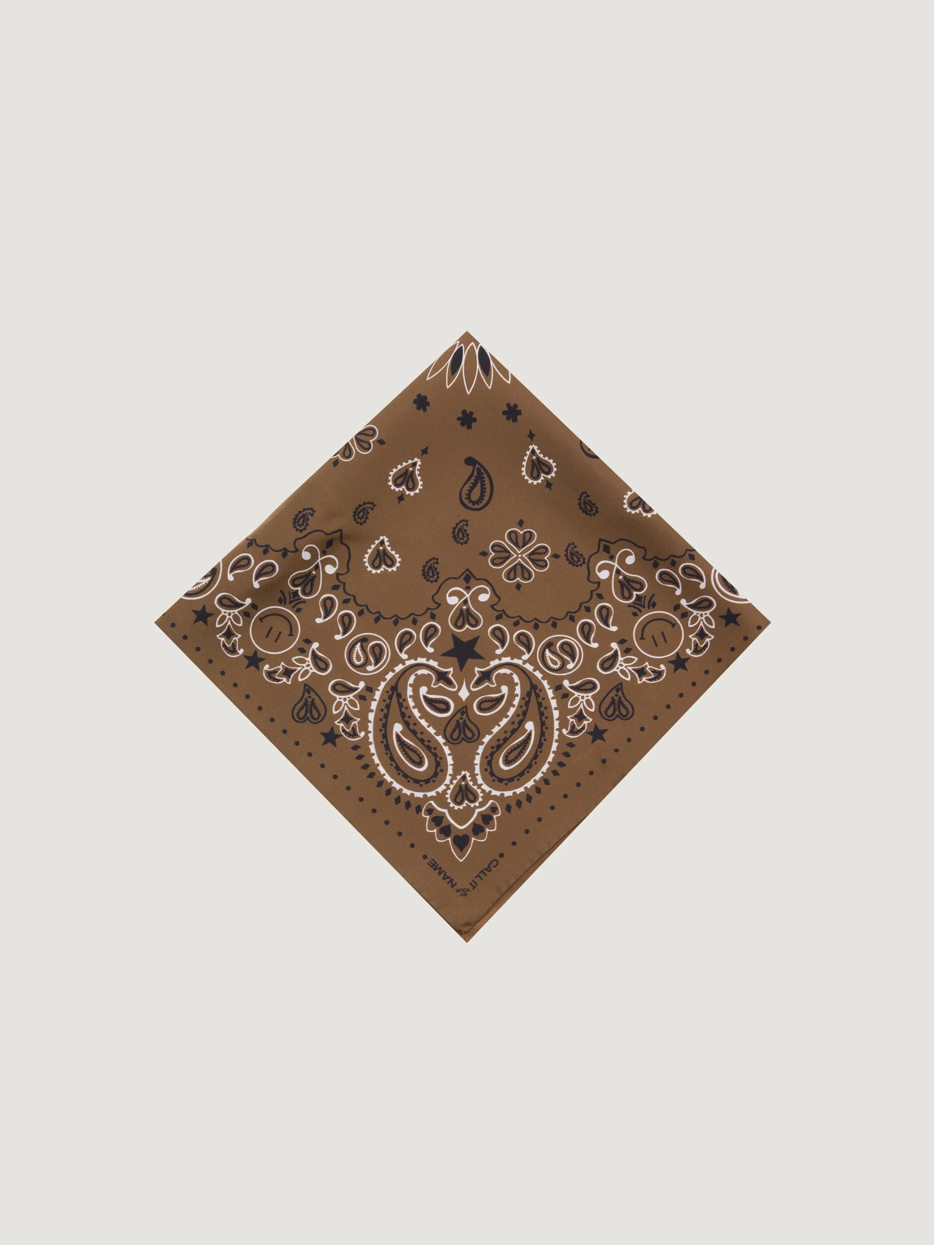 Bandana en Soie - STAR - MARRON - Petit Modèle - Image 3