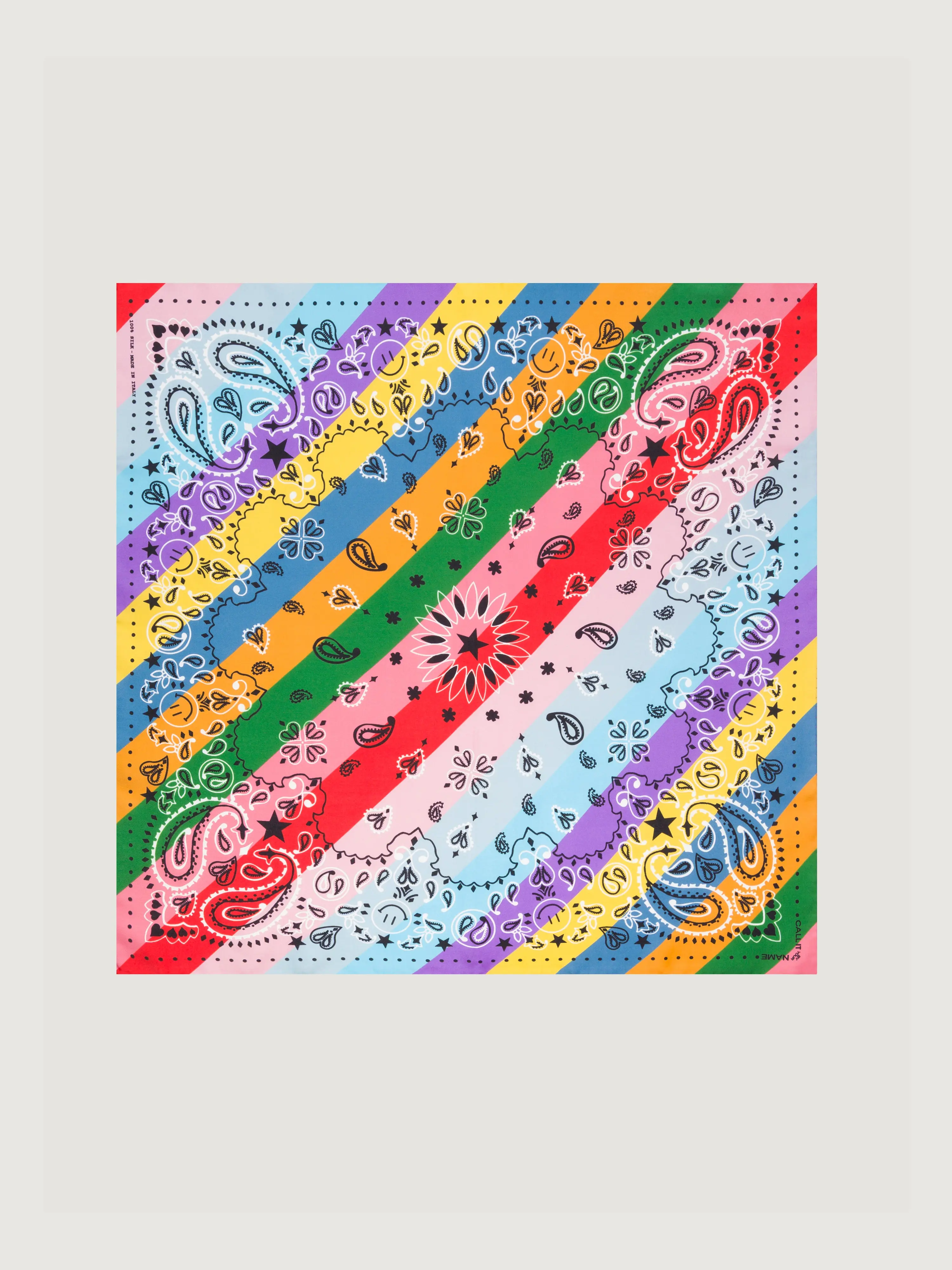 Bandana en Soie - STAR - RAINBOW - Petit Modèle