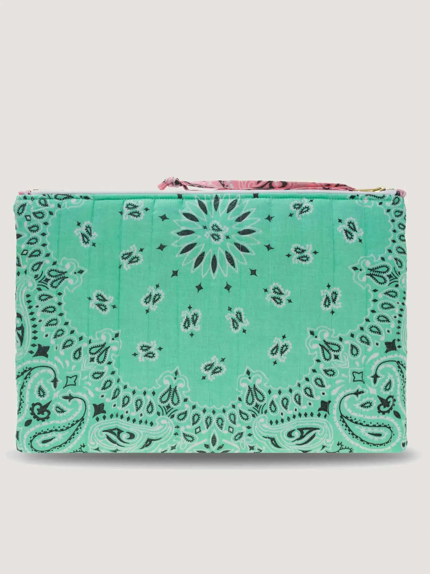 Pochette Matelassée Ordinateur - RAINBOW - Mint / Pale Pink - Image 4