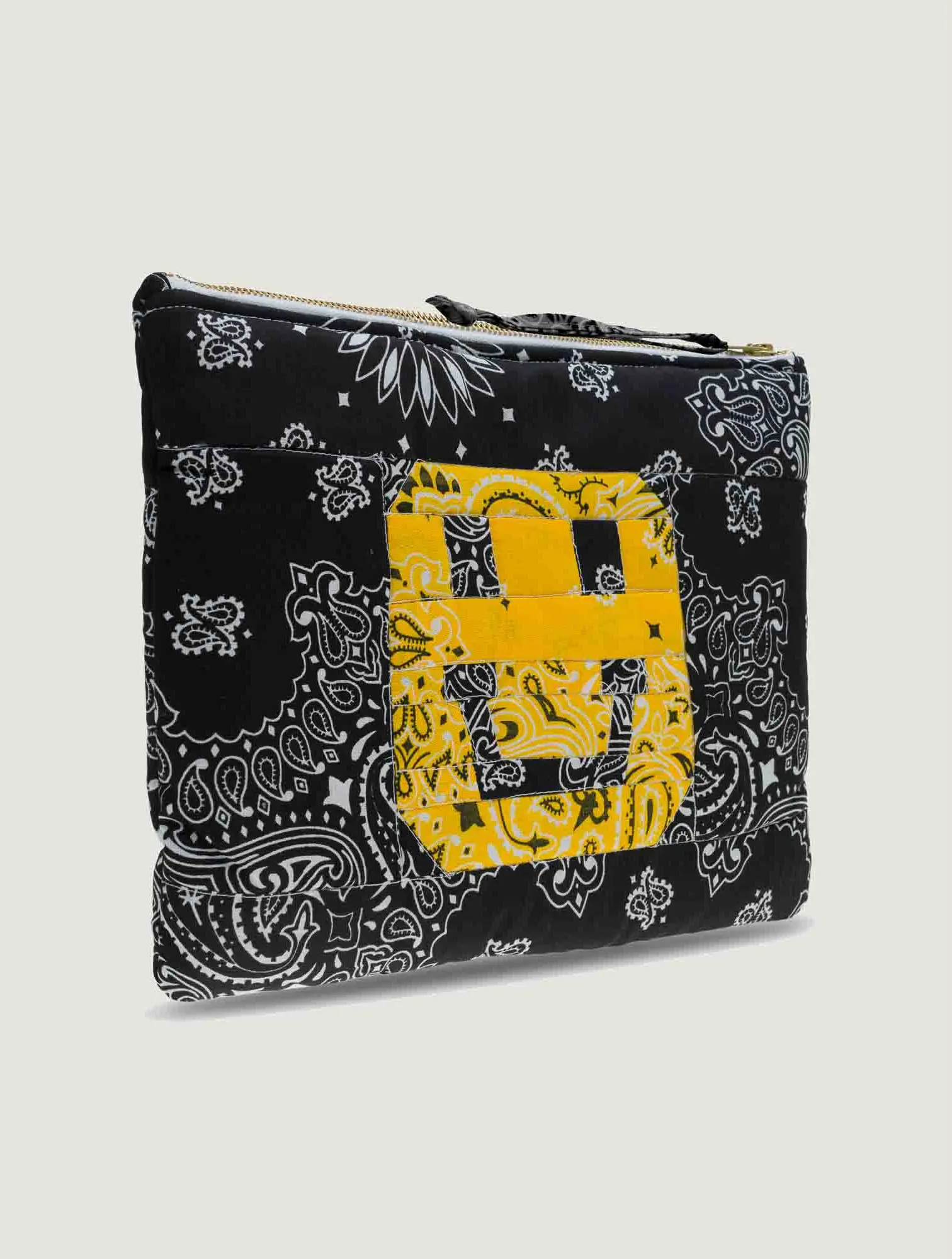 Pochette Patchwork - HAPPY FACE - All Black - Image 4