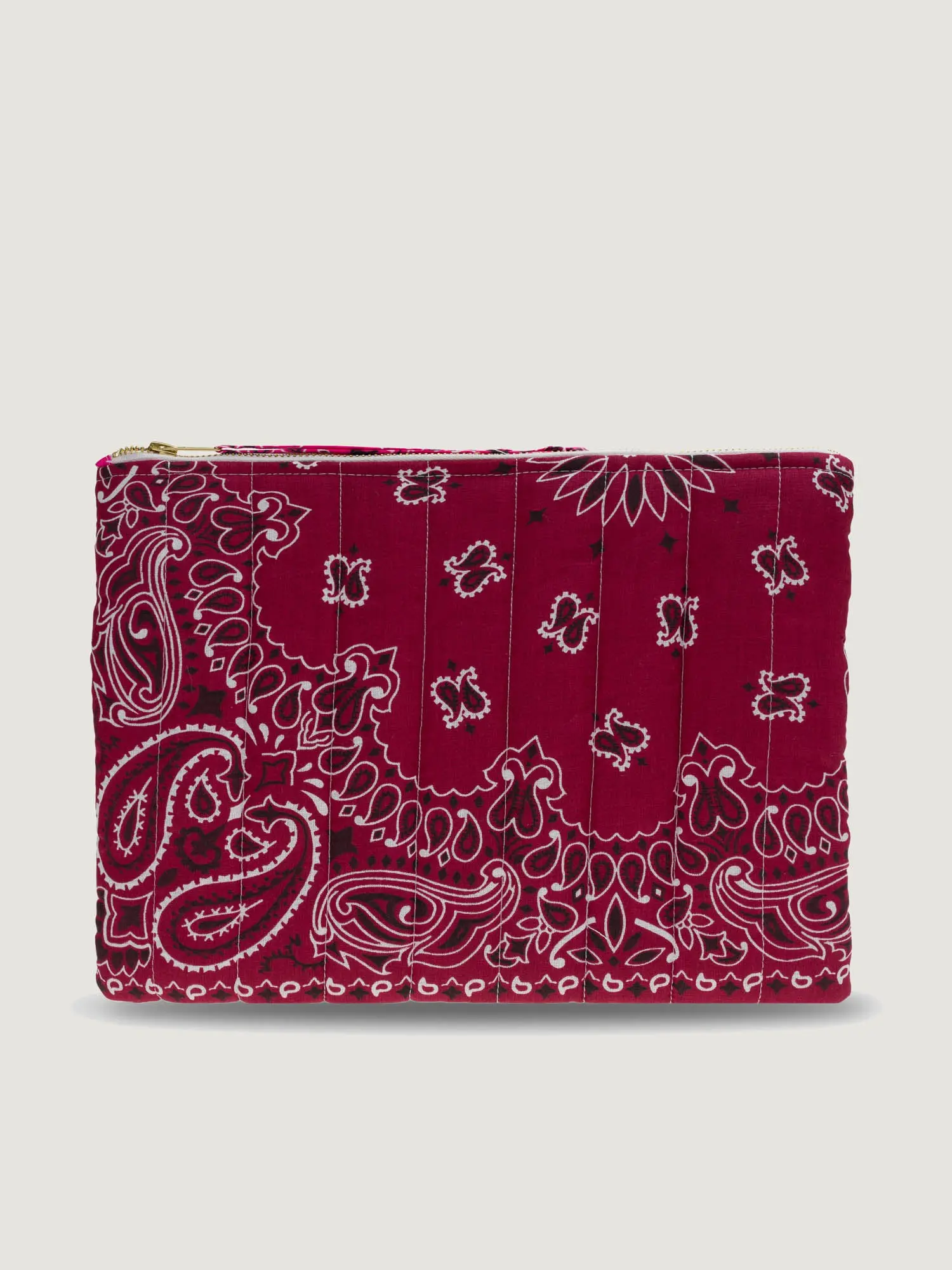 Pochette Zippée Matelassée - CHAMPIGNON - Bordeaux / Fuchsia - Image 3