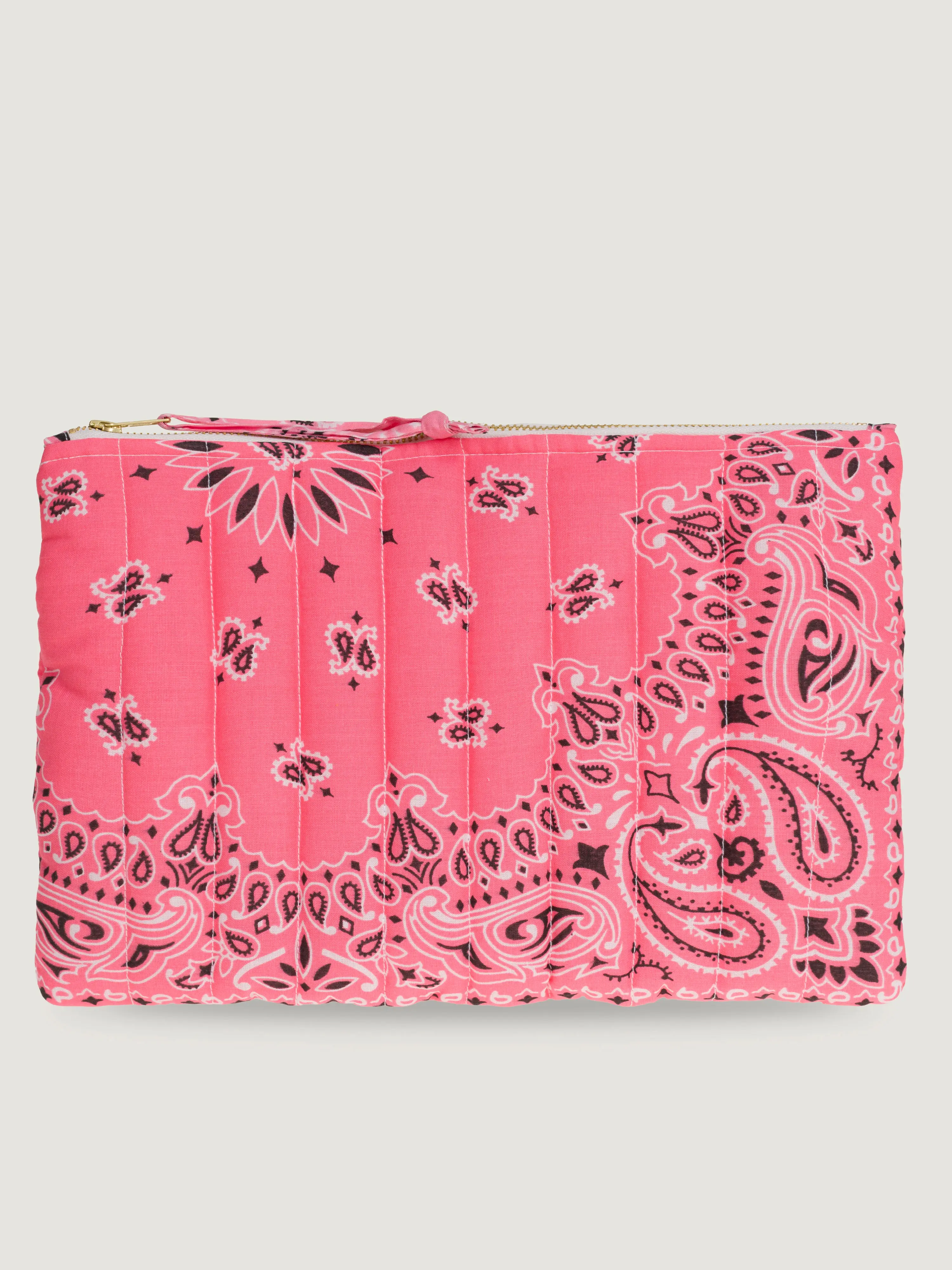 Pochette zippée Matelassée - HAPPY FACE - Strawberry Pink / Pale Pink - Image 2
