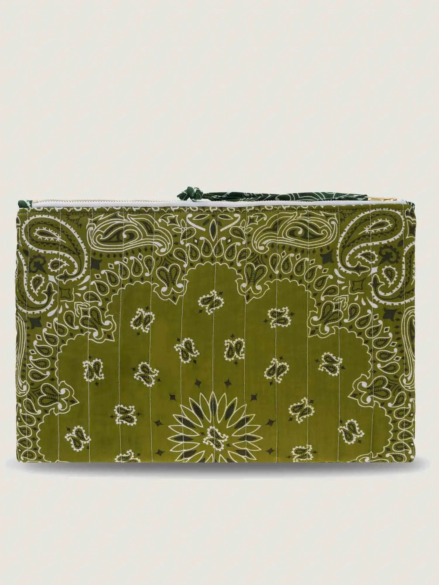 Pochette Matelassée Ordinateur- TRÈFLE - Bronze / Vert Week-end - Image 4