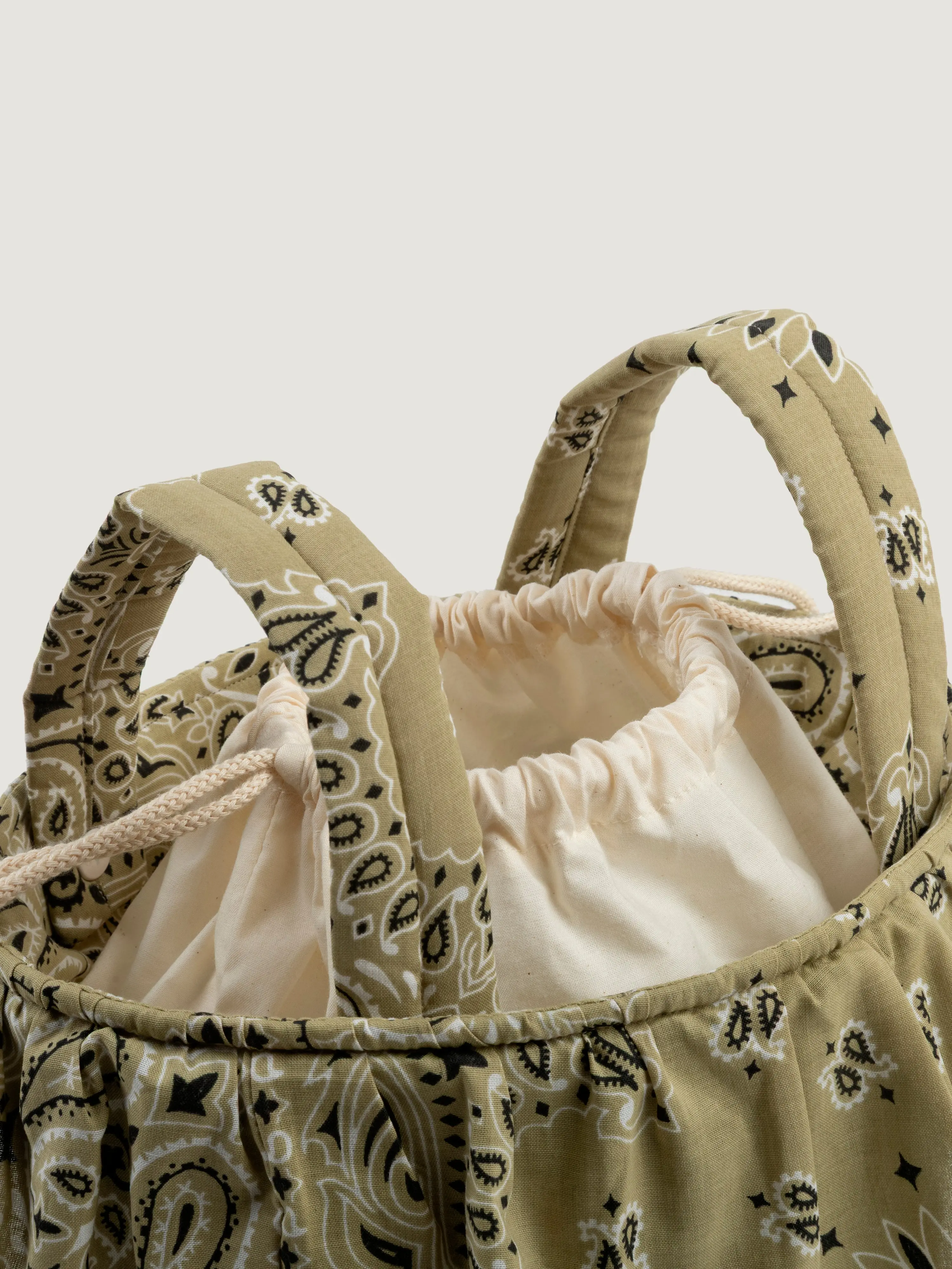 Sac basket - Minicoton - Vert Weekend / Beige - Image 3