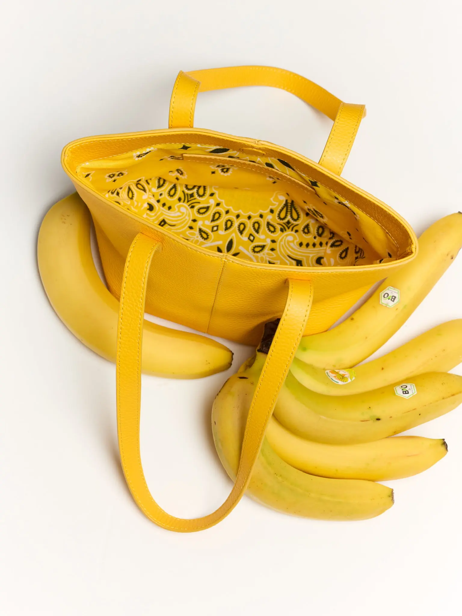 Sac Mini Tote Cuir - Gold Yellow - Image 4