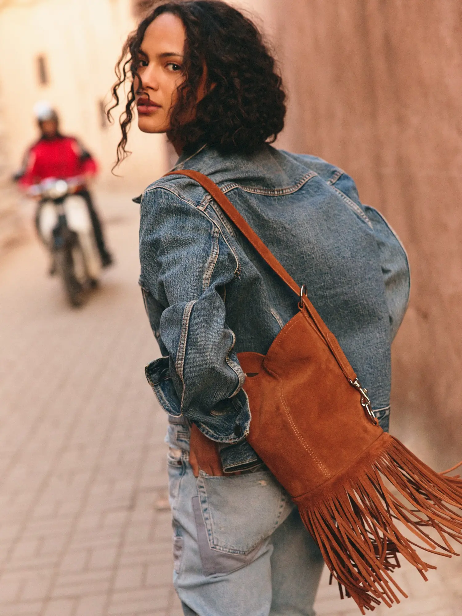 Sac Seau à franges - Brown - Image 7